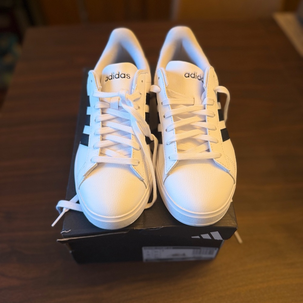Adidas Classic White and Black Sneakers size 8